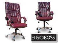 Офисное массажное кресло EGO BOSS EG1001 Maroon в комплектации ELITE натуральная кожа - магазин СпортДоставка. Спортивные товары интернет магазин в Белгороде 